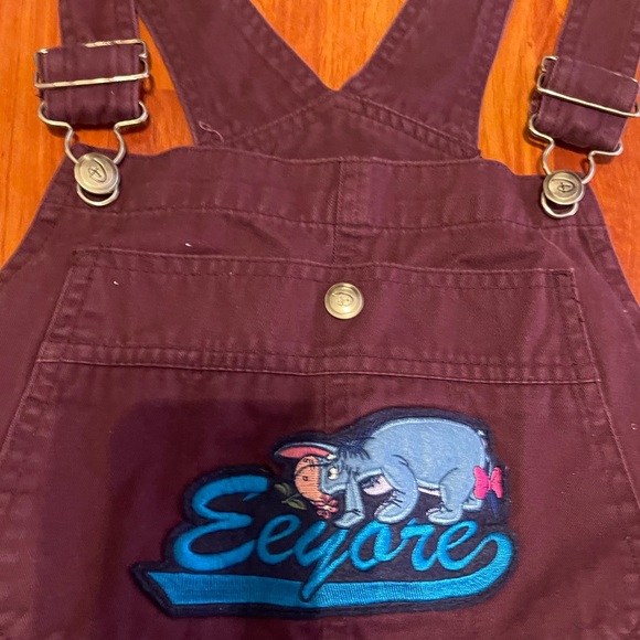Disney Pants - VTG women’s Disney Purple Denim Overalls
Embroidered Eeyore size M.